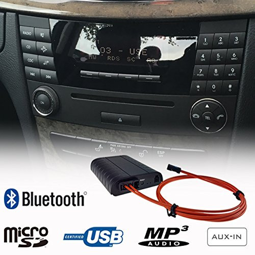 Equipo adaptador de interfaz de cable de fibra para Mercedes Benz A2DP, con manos libres, Bluetooth, para el coche con reproductor de mp3, WMA, auxiliar USB SD AUX. Comando de 20, audio