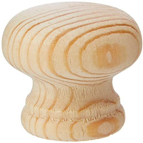 Bulk Hardware bh05194 Kiefer gebohrt unlackiert Türknauf, Weiß, 30 mm, 4 Stück