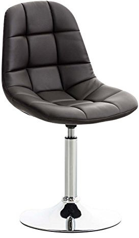 CLP Lounger Emil mit Kunstlederbezug, Esszimmerstuhl mit gestepptem Sitz, Drehstuhl mit Trompetenfuß in Chromoptik, Farbe:braun