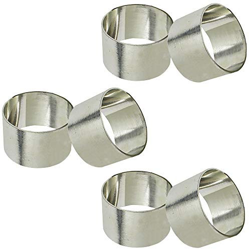 SKAVIJ Handgemachte Serviettenringe 6Er Set für die Abendessen, Party, Tägliche, Esstisch Dekoration Silber