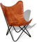 Festnight Retro Butterfly Sessel Echtlederbezug Ergonomische Sessel Loungesessel Relaxsessel 74 x 66 x 90 cm Braun