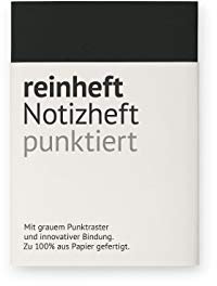 reinheft Notizheft mit Punktraster, flexiblem Softcover Umschlag und 64 Seiten Inhalt, nachfüllbar, Größe M (Schwarz, M - Din A6)
