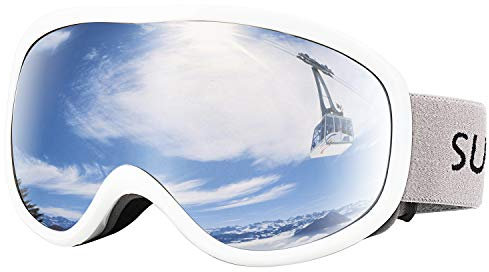 Supertrip Skibrille für Damen und Herren, Anti-Beschlag, blendfrei, mit 100 % UV403-Schutz, Helmkompatibel