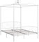 vidaXL Himmelbett Bett Bettgestell Doppelbett Metallbett Bettrahmen Lattenrost Schlafzimmerbett Schlafzimmermöbel Ehebett Weiß 160x200cm