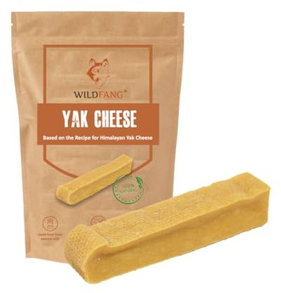 Wildfang® Yak Kaustab Hund – Natürlicher Kaukäse vom Himalaya – Kauspaß für alle Hundegrößen und Welpen – Käseknochen für Hunde – Kauknochen zur Zahnpflege – Käseknochen - 1er Pack - Gr. S: 70-80 g