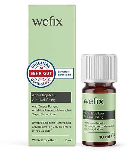 WeFix Bittere Tinktur gegen Fingernägel kauen - Klar & Pflegend - Natürlich Nägelkauen stoppen Kinder ab 3 - Mit Rizinusöl - Daumenlutschen abgewöhnen