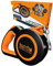 Mighty Paw, einziehbare Hundeleine 2.0, 40,6 cm, robustes, reflektierendes Nylonband für Haustiere von 0–23 kg, verhedderfrei, One-Touch-Schnellverschluss-Bremssystem, rutschfester Griff, Orange/Lite