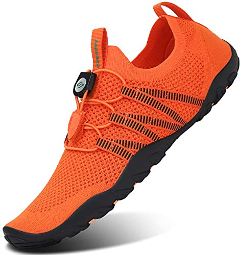 SAGUARO Damen Badeschuhe Frau Wasserschuhe Schnell Trocknend Aquaschuhe Strandschuhe rutschfeste Surfschuhe Schwimmschuhe Dunkelorange 43 EU