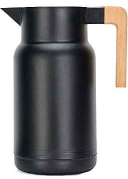 Café Pot Thermos,Carafe Thermique 1L,Pichet Thermo à Double Paroi,Vacuum Isolé Pot De Café,pour Café,Jus,Lait (Black)
