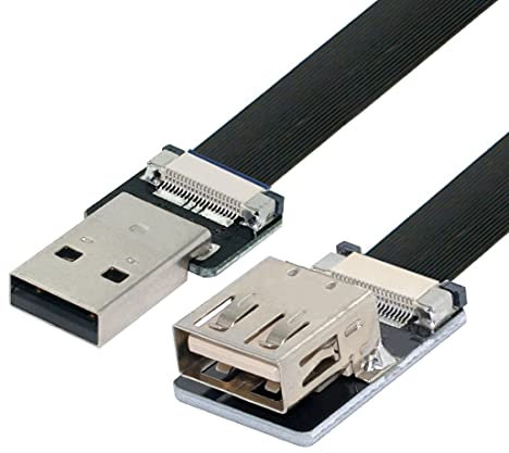 chenyang CY - Cavo dati piatto sottile FPC USB 2.0 tipo A maschio a femmina, per FPV, dischi, scanner e stampanti, 20 cm