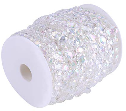 Tyenaza Perlenvorhang, Acrylschnur Perlen Vorhang Kristall Girlande Stränge für die Herstellung von Vorhang Dekoration Baum Hochzeit und Party Feier 30m(2#)
