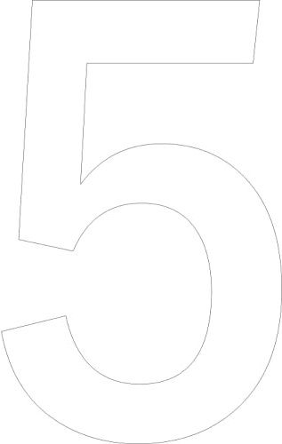 ShirtInStyle Zahlen selbsklebende Aufkleber, 10cm hoch, Haustür, Mülltone, Basteln, Boote, Nummern, Kennzeichen, KFZ, Türen, Spint, Umkleide, Hausnummer, Bootsnummer, ZAHL 5-10cm, weiss