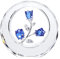 LONGWIN Kristall-Tulpen Blumenfiguren mit einem äußeren runden Ring, Glas-Frühlingsstrauß Sammelfiguren Heimdekoration Briefbeschwerer Ornamente (Kobaltblau)