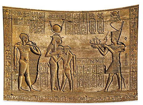 YONGFOTO 100x70cm Alt Ägypten Wandteppich, Hieroglyphische Schnitzereien Wandteppiche ägyptischer Pharaonen Muster Gravur ägyptischer Pharaonen Wandteppich für Wohnzimmer Wohnheim Dekor