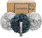 myHomeBody Esponja de lufa grande de 70g, exfoliante corporal, esponja de baño, Esponja Exfoliante - Puf de Ducha con Carbón Activado -2 Fog Gray + 1 Midnight Blue, Paquete de 3