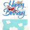 Airplane Happy Birthday Cake Topper Aircraft Birthday Party Decoration Plane Travel Airman Theme Kids Birthday Baby Shower Party Supplies for Boys Men