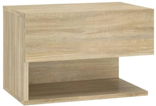 vidaXL Wand Nachttisch Hängend Nachtschrank Nachtkonsole Nachtkommode Schlafzimmer Schrank Kommode Hängeschrank Wandschrank Sonoma-Eiche Holzwerkstoff