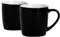 Argon Tableware Coloured Coffee Mugs - Black - 350ml - Pack of 2 - Gloss Ceramic Stoneware Tea Mugs Latte Cappuccino Cups Hot Chocolate Cups Colourful Mug Set with Handle