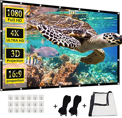 HUANYINGBJB Écran de projection 4K 16:9 HD pliable – Écran de projection double face portable d'extérieur pour cinéma maison, cour, voyage (200 pouces)