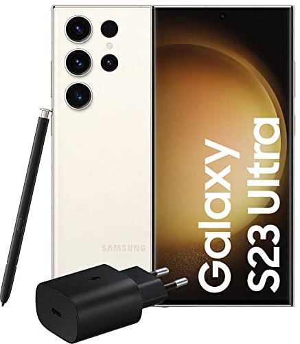 Samsung Galaxy S23 Ultra, Caricatore incluso, Smartphone Android, Display 6.8'' Dynamic AMOLED 2X, Fotocamera 200MP, RAM 12GB, 512 GB, 5.000 mAh, Cream [Versione italiana]