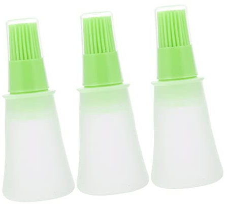 BIUDECO 3pcs Silicone Oil Bottle Brush Salad Dressing Bottle Silicone Roasting Rack Portable Grills Silicone Basting Brush Sauce Bottles Bread Butter Brush Silicone Basting Brush Oil Brush