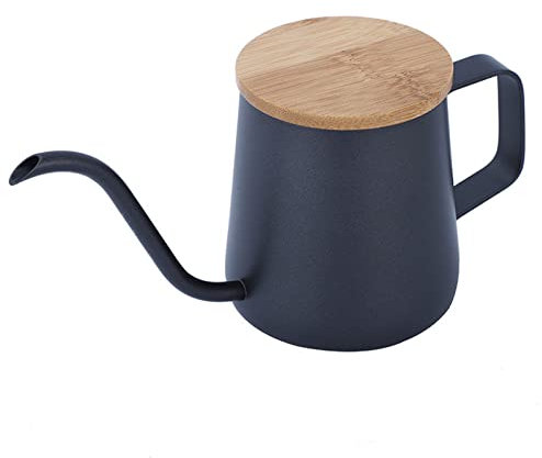 WORNEW Schwanenhals Kaffeekanne Handgebrühte Kaffeekanne mit Bambusüberzug und hängenden Ohren. Kanne aus Edelstahl 304 mit feiner Öffnung und feinem Auslauf
