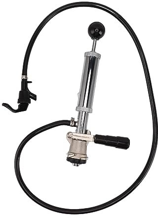 Dicht Schließende Bierfass-Pumpe mit Wasserhahnschlauch, D-SystemVerchromtes Eisen-Bierfass-Zapfhahn, Fass-Handpumpe mit Bierhahn und Bierschlauch für Beliebte Inländische