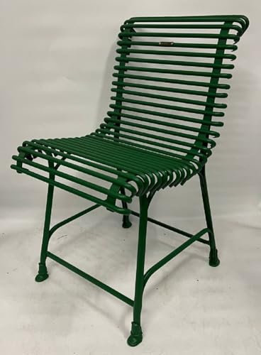 Casa Padrino Art Nouveau garden chair green 44 x 50 cm - Nostalgic wrought iron chair - Handmade wrought iron garden furniture
