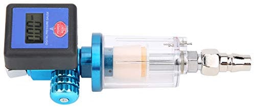 Digital Pressure Gauge Air Digital Air Regulator, Digital Pressure Gauge Pressure Regulator with Connector 1/4in Thread, HVLP Spray Gun Air Regulator with Pressure Gauge 0-140PSI