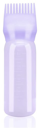 dshyuauoci Applicatore Olio Capelli, 160 Millilitri Distributore Olio Capelli con Bilancia Testa al Pettine Tintura dei Capelli a Casa Per Negozi di Barbiere (Viola)