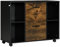 Vinsetto Mueble Impresora con Ruedas y 2 Cajones Armario para Impresora con Cerradura y Estantes Abiertos para Documentos Tamaño Carta y A4 90x37,5x68,5 cm Marrón Rústico y Negro