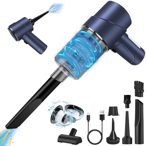 Aspirabriciole Senza Fili, Aspirapolvere per Auto, 3 in 1 Aspirapolvere e Soffiatore d'aria e Pompa a Mano, Aspirapolvere Portatile Ricaricabile per Casa, Auto, Ufficio