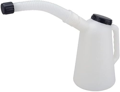 Dunnet Tools 5 Litre Measuring Jug with Cap Vehicle Flexible Spout Imperial Metric Measure Measuring Jugs Plastic Oil Coolant Fuel Water Polyethylene Durable