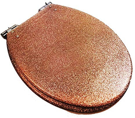 Abattant de Toilette à Paillettes Résine Salle de Bains Doux Fermeture Lente Charnière Couvercle de Couvercle de Toilette (Couleur :#1)