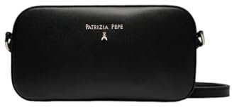 PATRIZIA PEPE Damen-Handtasche Marke, Modell 8B0152L061, aus Leder., Schwarz