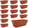 ZOFUN Lot de 15 pots de fleurs rectangulaires en plastique avec plateaux inférieurs pour infiltration, 43 x 19 x 15 cm, rouge
