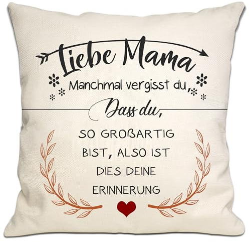 Bommex Manchmal vergisst du DASS du so großartig bist Also ist Dies Deine Erinnerung Liebe Mama Kissenbezug für Mutter von Tochter Sohn Geburtstag Muttertag Erinnerung für Mama (Mama-2)