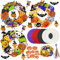Buscando Halloween Bastelset für Kinder Halloween Kränze Deko 8Stück DIY Halloween Basteln Deko für Innenbereich Kreative Hexe Kürbis Eule Fledermaus Totenkopf Spinne Halloween Fenster Wand Deko