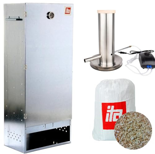 ITA 7003 - Fumoir avec générateur de fumée - Armoire de fumage XL avec thermomètre - Acier allié - Qualité UE - Directement du fabricant - 111 cm avec 4 étages