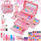 Kinderschminke Set Mädchen Schminkkoffer - 57 PCS Waschbar Kinder Make Up Set Schminkset Spielzeug,Rosa Schminke Halloween Weihnachts Geburtstag Geschenke Spielzeug für Prinzessin 4-12 Jahre