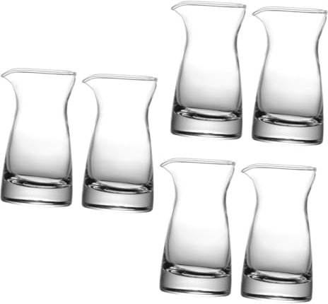 JECOMPRIS 3 Sätze Milchkännchen Aus Glas Aufbewahrungsbehälter Milchflaschen Flüssigkeitsbehälter Milk Jug Sahnekrug Tasse Kaffeeausgießer Saucenkrug Sirup 2 Stück * 3