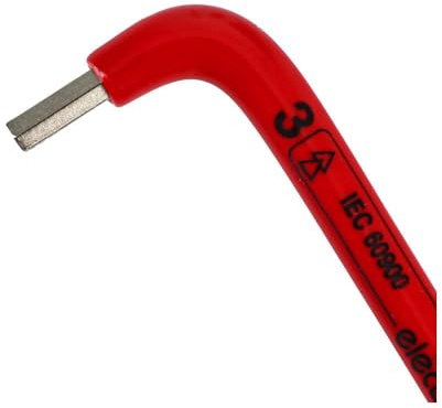 WETEC Innensechskant-Stiftschlüssel, 1000 V, Größe 3 mm (Sechskantschlüssel Sechskantstiftschlüssel Hex-Schlüssel Hexagon-Schlüssel VDE) Prüfung: 10.000 V/Prüfzeichen: 1.000 V