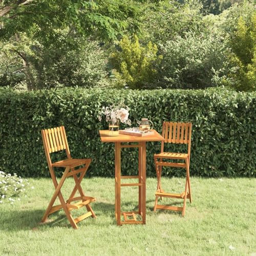 Homgoday Bistrotisch 75x75x110cm Massivholz Akazie