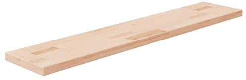 Xichuzi Regalboden 100x20x2,5 cm Unbehandeltes Massivholz Eiche, Wandregal, Wand Regal, Regalbrett, Schwebendes Regal, Schweberegal, Küchenregal, Regalbretter