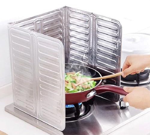 plaques Anti Projection Cuisine 3 Côtés, Protection Anti-éclaboussures Pliable, plaques Anti Projections De Cuisson Protection, Cuisine Pliable Protection D'Écran Pour Cuisinière, Rôtir 84x32.5cm