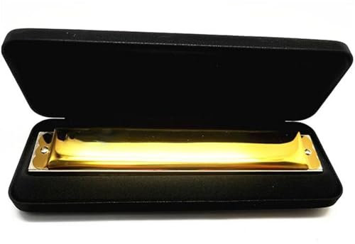 Mundharmonika 24 Löcher C-Tonart Harmoncias Tremolo Mundharmonika Edelstahlabdeckungen Galvanik Goldene/Silber Farbe(Gold)