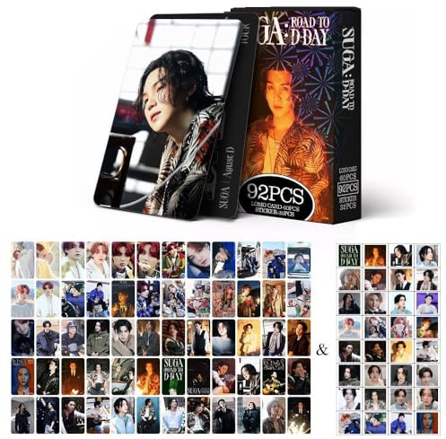 ZRHMCJEN 60Pcs Fotokarten Grußkarten Sammlung Mini Karte Postkarte Lomo Karten Und 32Pcs Aufkleber/Suga