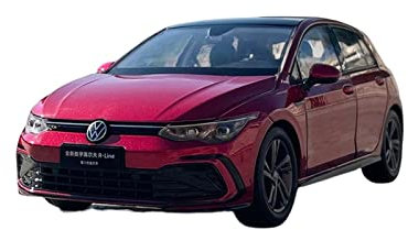 YCNXEB Miniatur Modelle 1 18 Für Volkswagen Golf Rot Legierung Druckguss Statische Modellauto Handwerk Sammlung Display Männer Geschenk Originalgetreue Nachbildung
