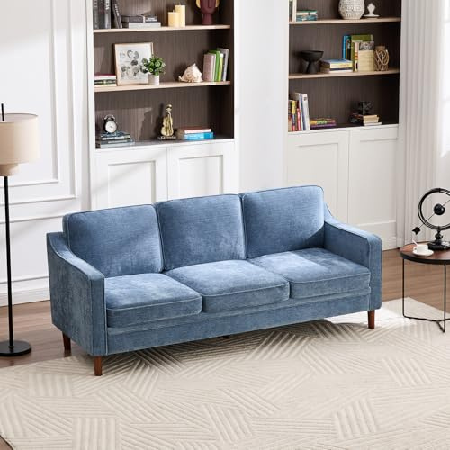 80 Chenille Sofa Mid Century Modern 3 Seater Couch for Living Room Office