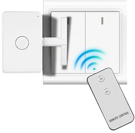 Bouton poussoir automatique sans fil - Portée de 10 m - Interrupteur à distance avec fonction variateur d'intensité - Pour porte, mur, dortoir, domotique